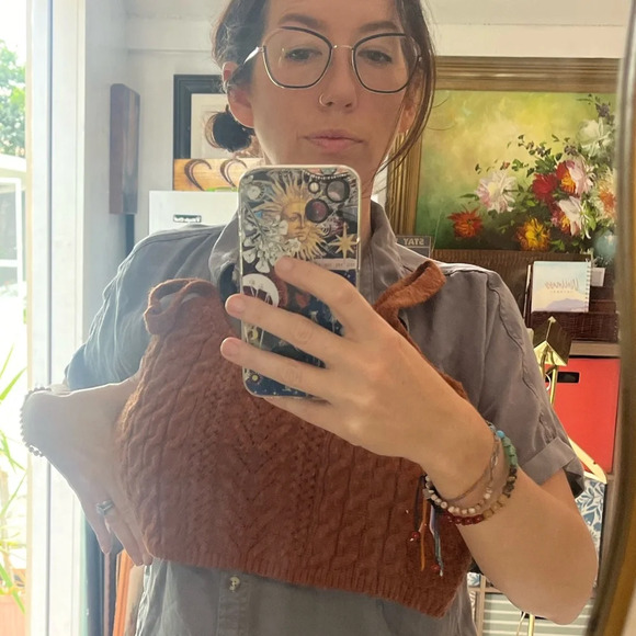 Copper color vintage wool blend crop top - Picture 4 of 4